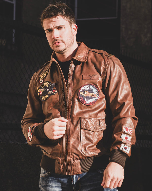 TOP GUN "FLYING TIGERS" LEATHER JACKET - Rare Leather
