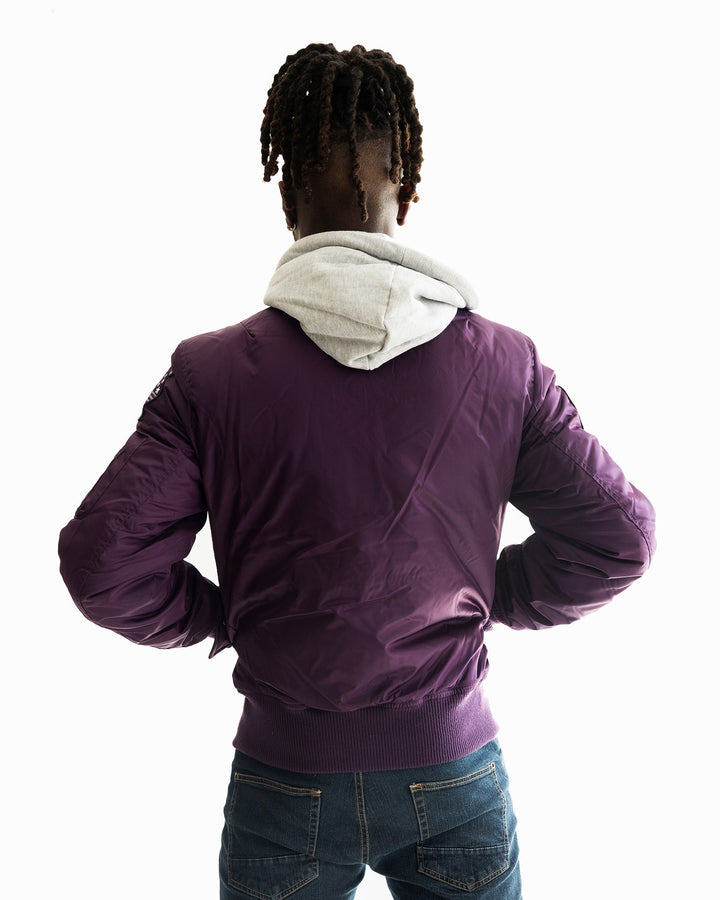 TOP GUN MA - 1 NYLON BOMBER JACKET WITH REMOVABLE HOODIE (LIMITED EDITION) - Rare Leather
