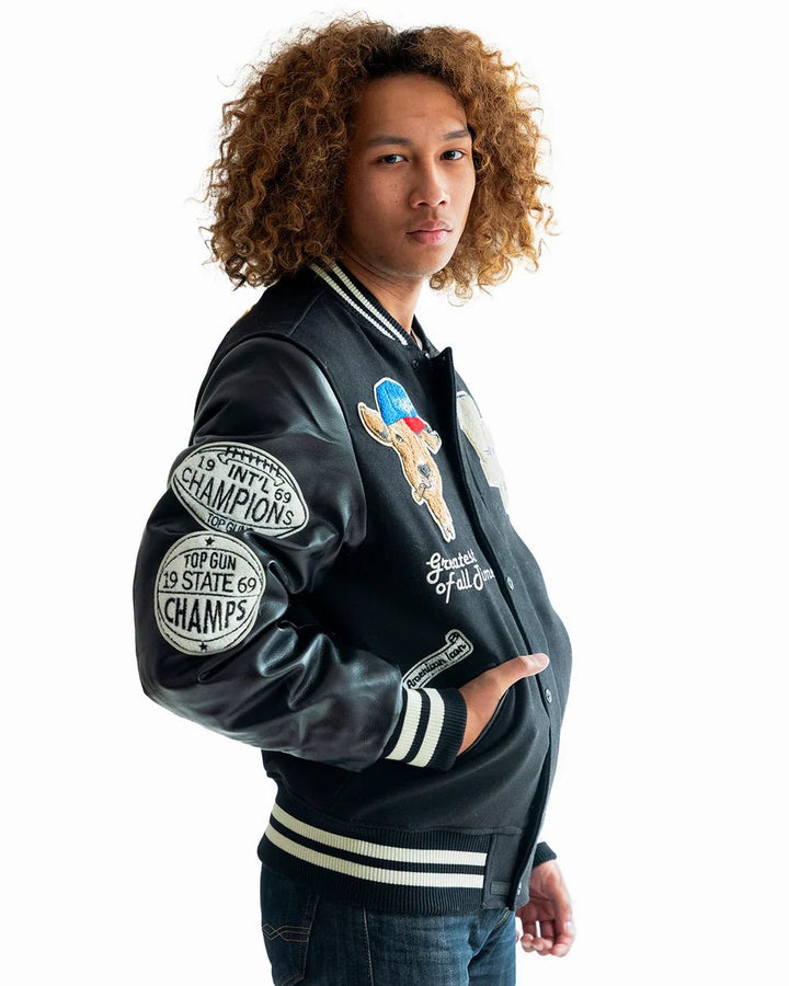 Top Gun Men’s Goat Varsity Jacket - Rare Leather