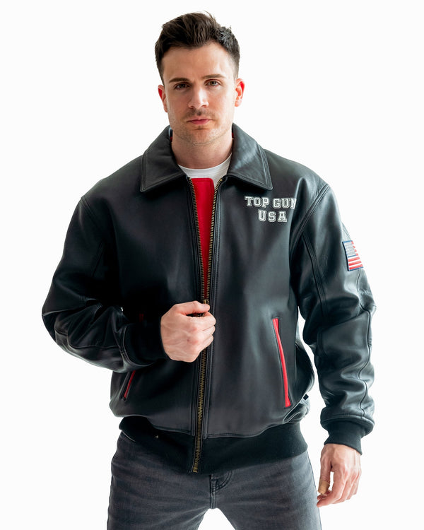 TOP GUN MEN'S LUCKY LEATHER JACKET - Rare Leather