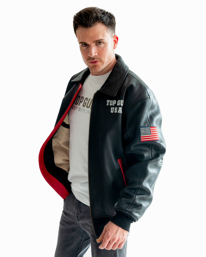 TOP GUN MEN'S LUCKY LEATHER JACKET - Rare Leather