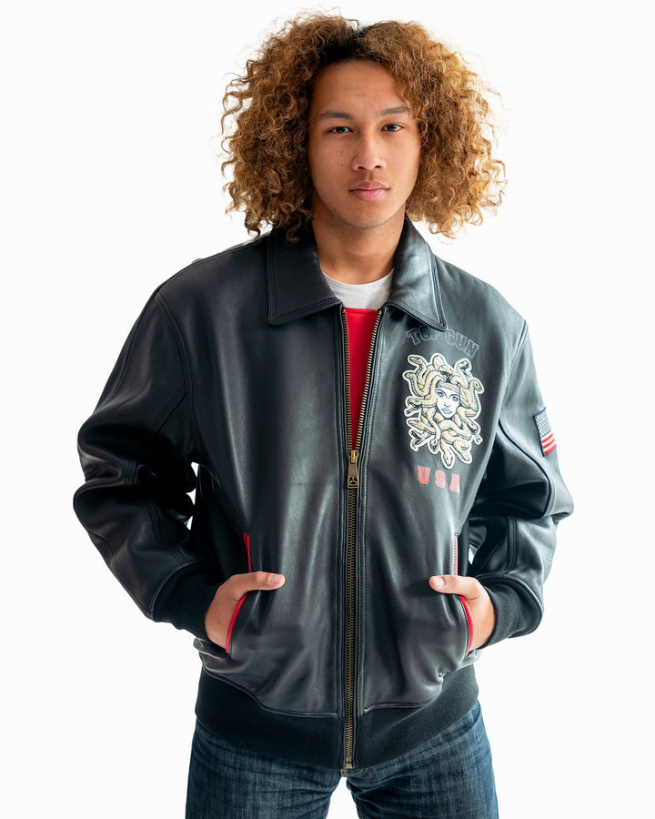 TOP GUN MEN'S MEDUSA LEATHER JACKET - Rare Leather