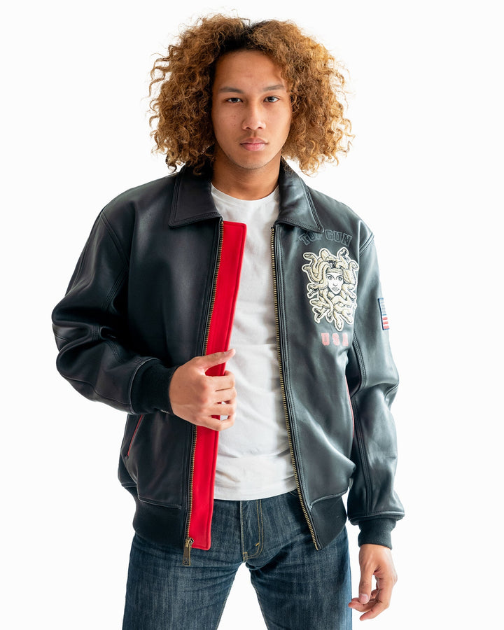 TOP GUN MEN'S MEDUSA LEATHER JACKET - Rare Leather