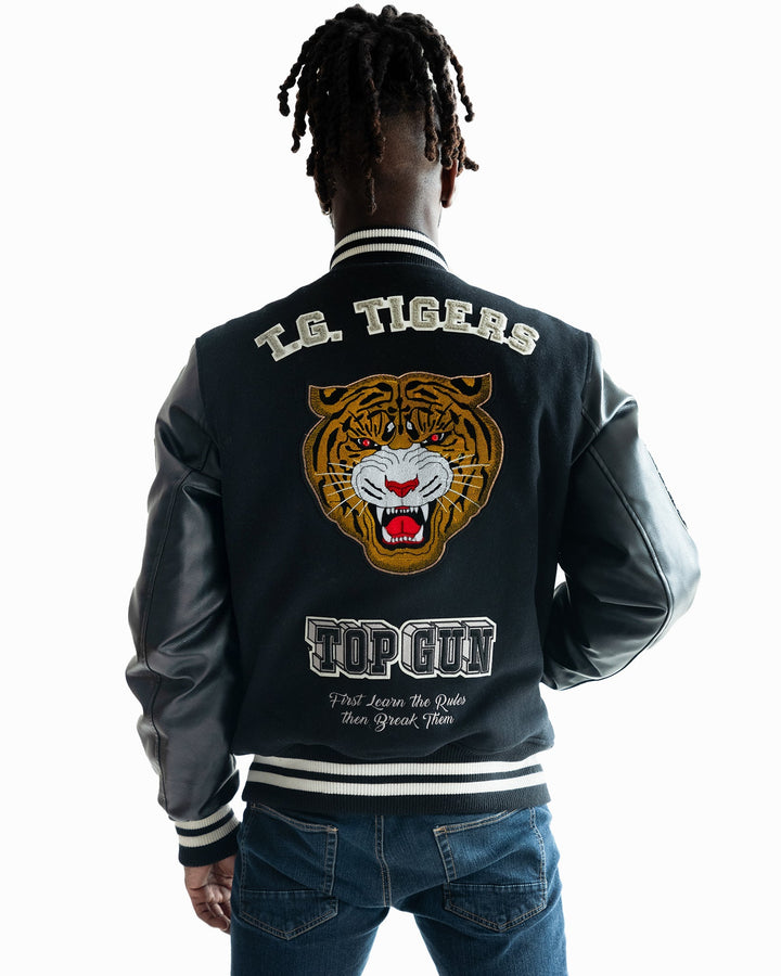 TOP GUN MEN'S "TIGER" VARSITY JACKET - Rare Leather