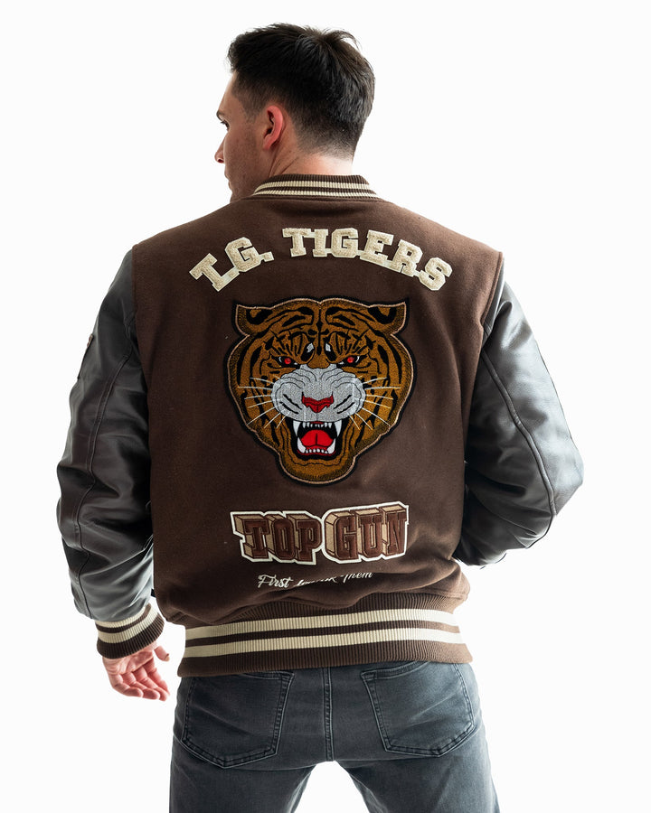 TOP GUN MEN'S "TIGER" VARSITY JACKET - Rare Leather