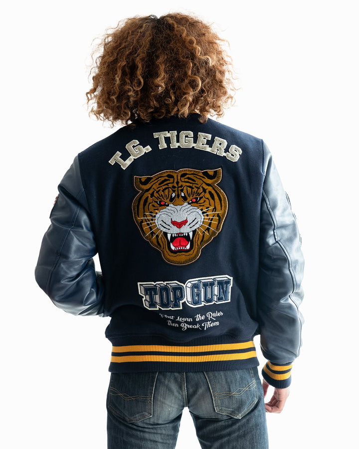 TOP GUN MEN'S "TIGER" VARSITY JACKET - Rare Leather