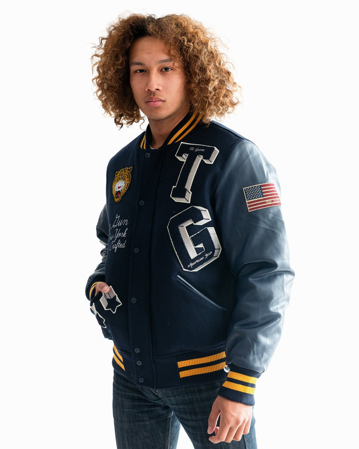 TOP GUN MEN'S "TIGER" VARSITY JACKET - Rare Leather
