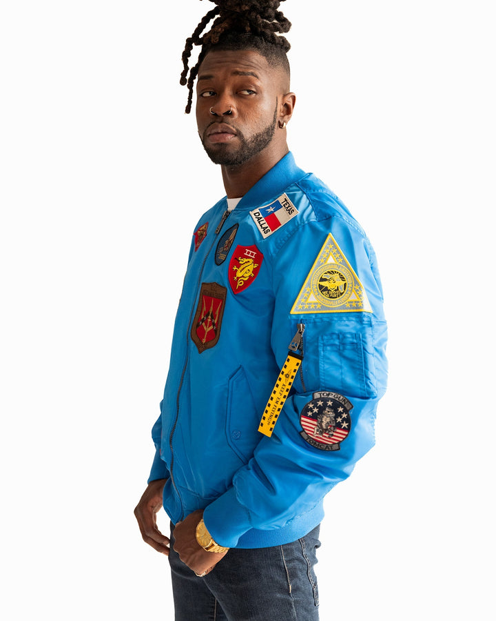 TOP GUN "OFFICIAL PATCHES" MA - 1 NYLON BOMBER - Rare Leather