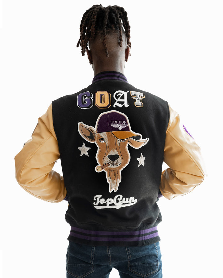 TOP GUN THE GOAT VARSITY JACKET - Rare Leather