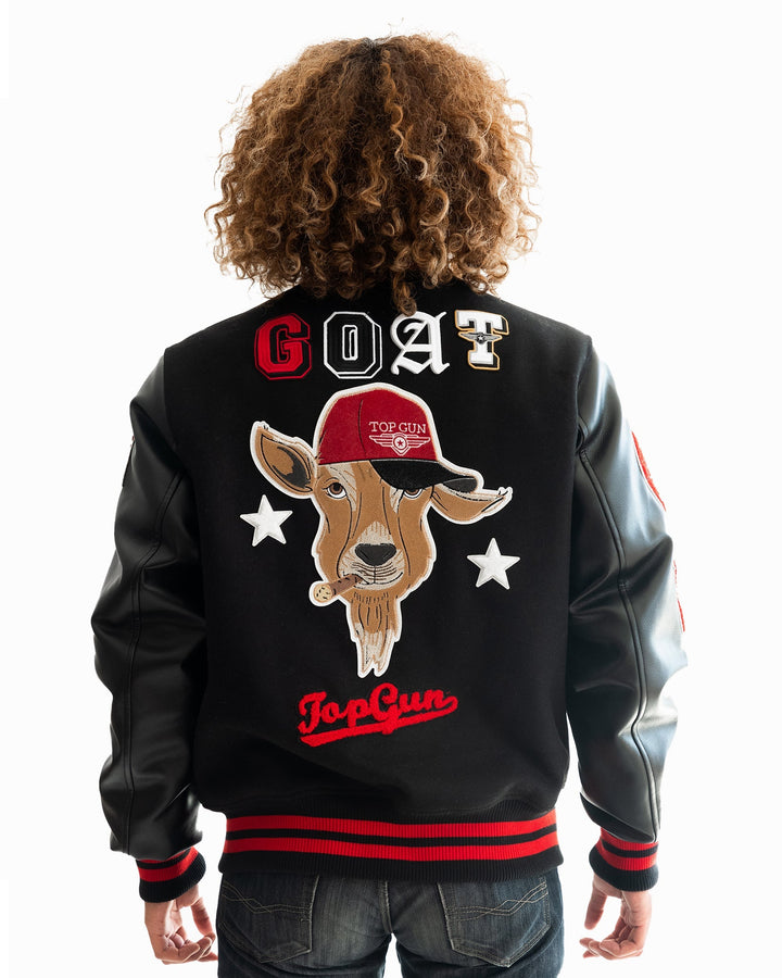 TOP GUN THE GOAT VARSITY JACKET - Rare Leather