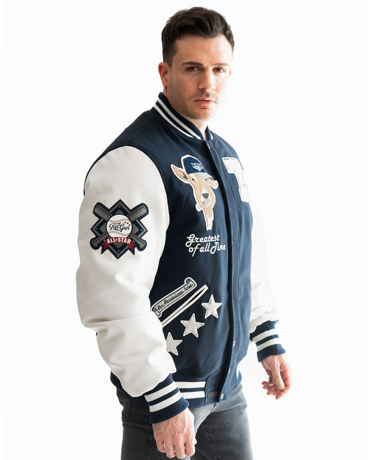 TOP GUN THE GOAT VARSITY JACKET - Rare Leather