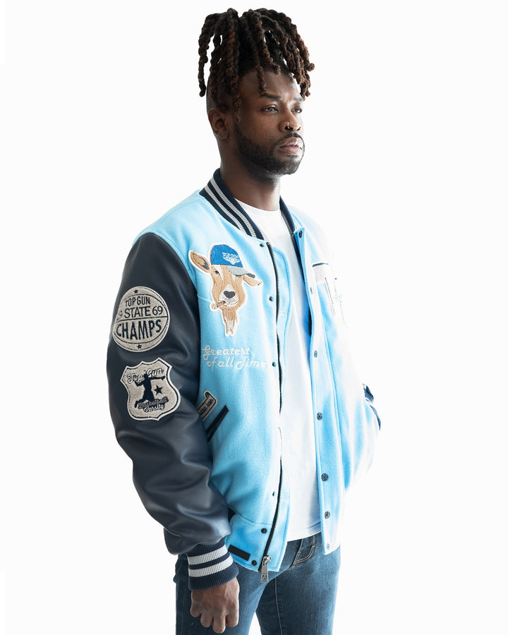 TOP GUN THE GOAT VARSITY JACKET - Rare Leather