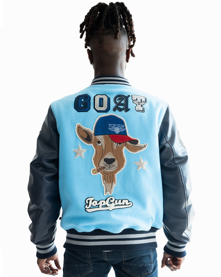 TOP GUN THE GOAT VARSITY JACKET - Rare Leather