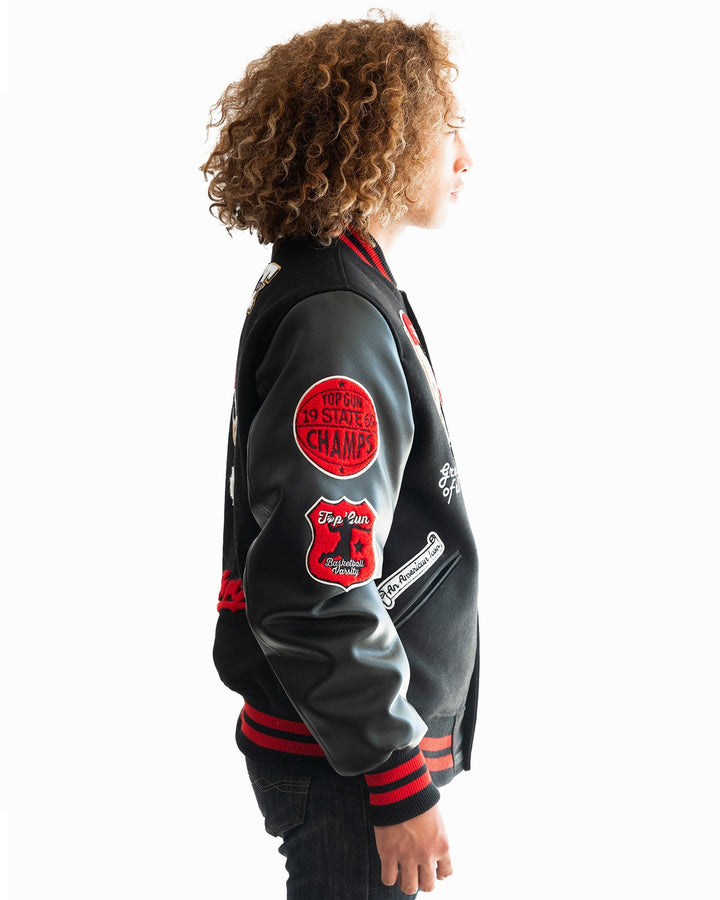 TOP GUN THE GOAT VARSITY JACKET - Rare Leather