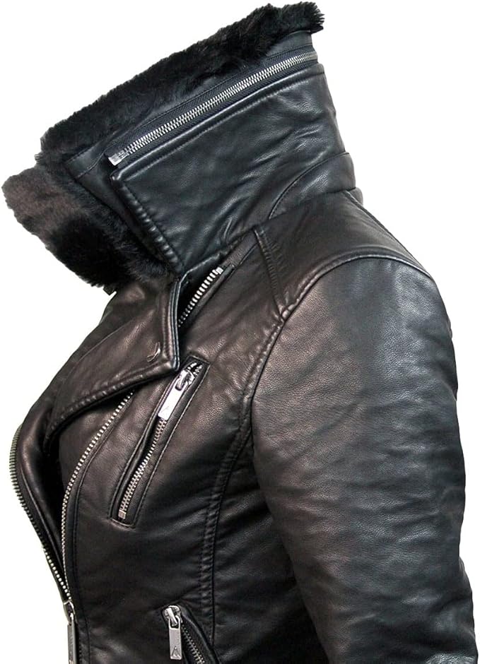 Top Gun Women’s Textured Vegan Leather Motorcycle Jacket - Rare Leather