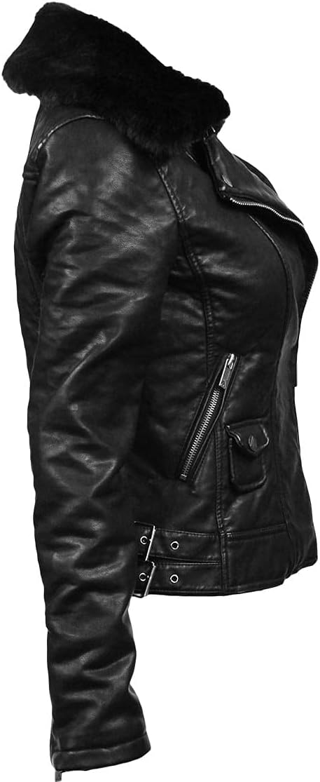 Top Gun Women’s Textured Vegan Leather Motorcycle Jacket - Rare Leather