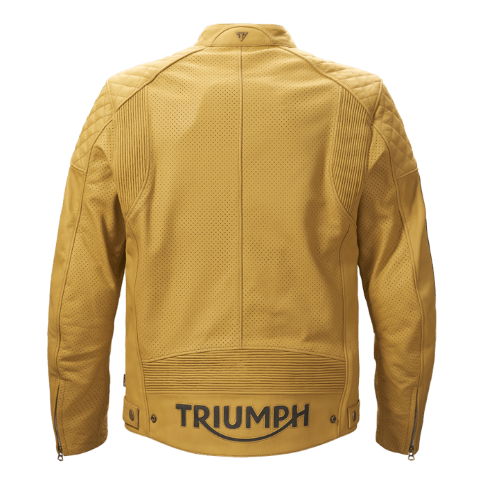 Triumph Braddan Gold Retro Air Race Leather Jacket - Rare Leather Order Now !!