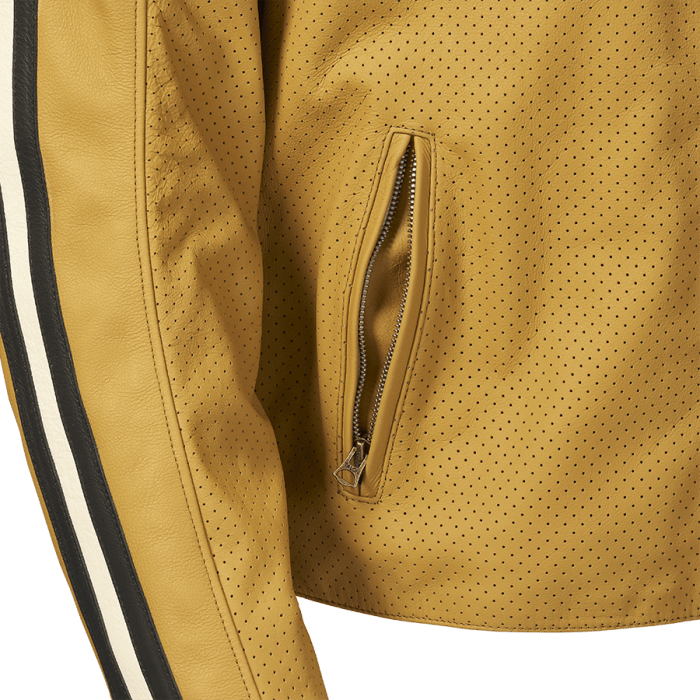 Triumph Braddan Gold Retro Air Race Leather Jacket - Rare Leather Order Now !!
