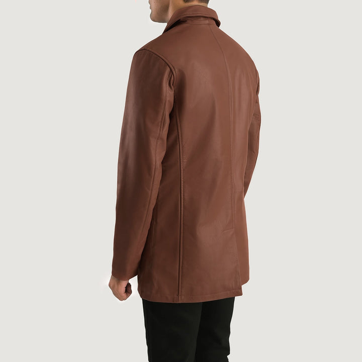 Urban Slate Brown Leather Coat - Rare Leather