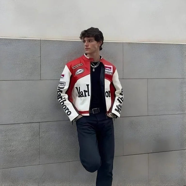 Vintage Marlboro Racing Leather Jacket - Rare Leather