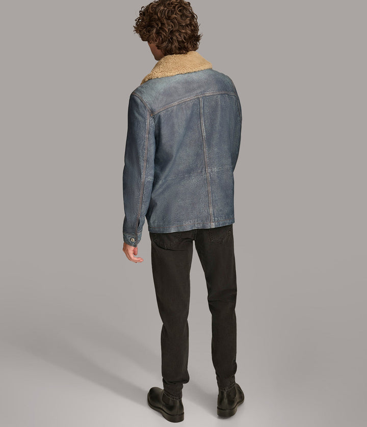Wesley Denim Leather Chore Jacket - Rare Leather