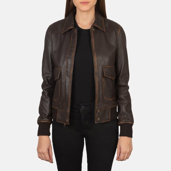 Westa A - 2 Brown Leather Bomber Jacket - Rare Leather