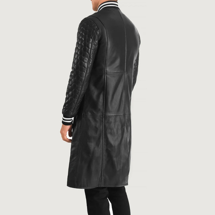Wilde Black Leather Varsity Coat - Rare Leather