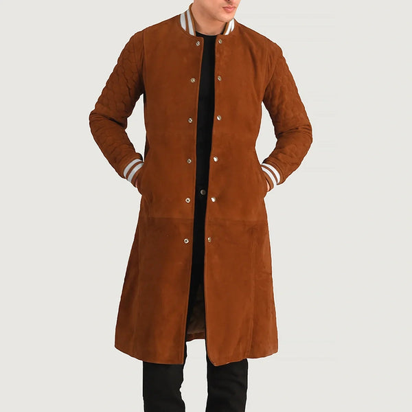 Wilde Brown Suede Varsity Coat - Rare Leather