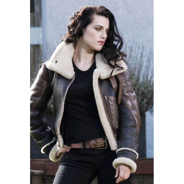 Women Unique 2 Brown Shade B3 Shearling Jacket - Rare Leather