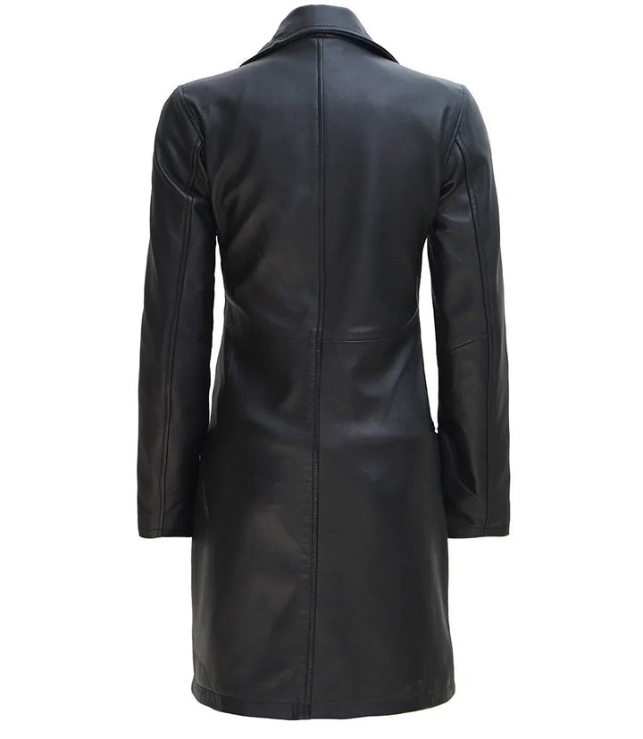 Women's Black Real Leather Car Coat - Rare Leather