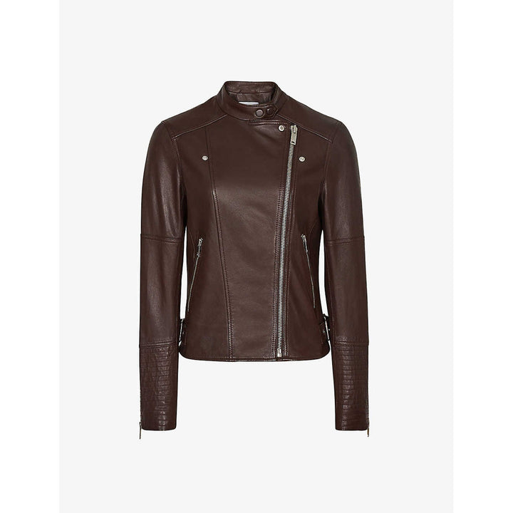 Women’s Chocolate Brown Leather Biker Jacket - Rare Leather