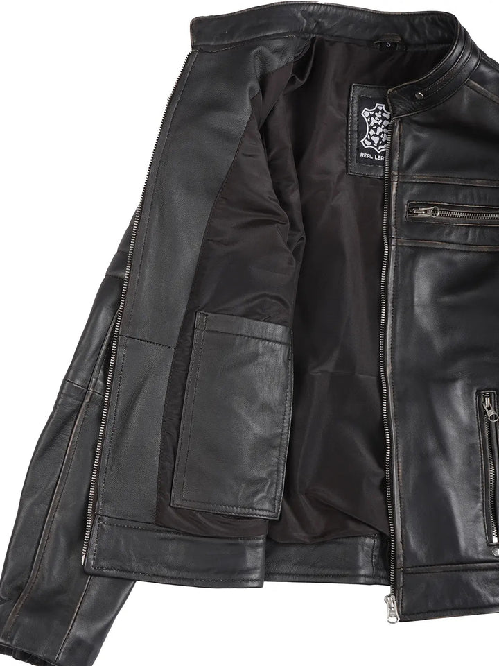 Women's Dark Brown Motorcycle Leather Jacket - Rare Leather