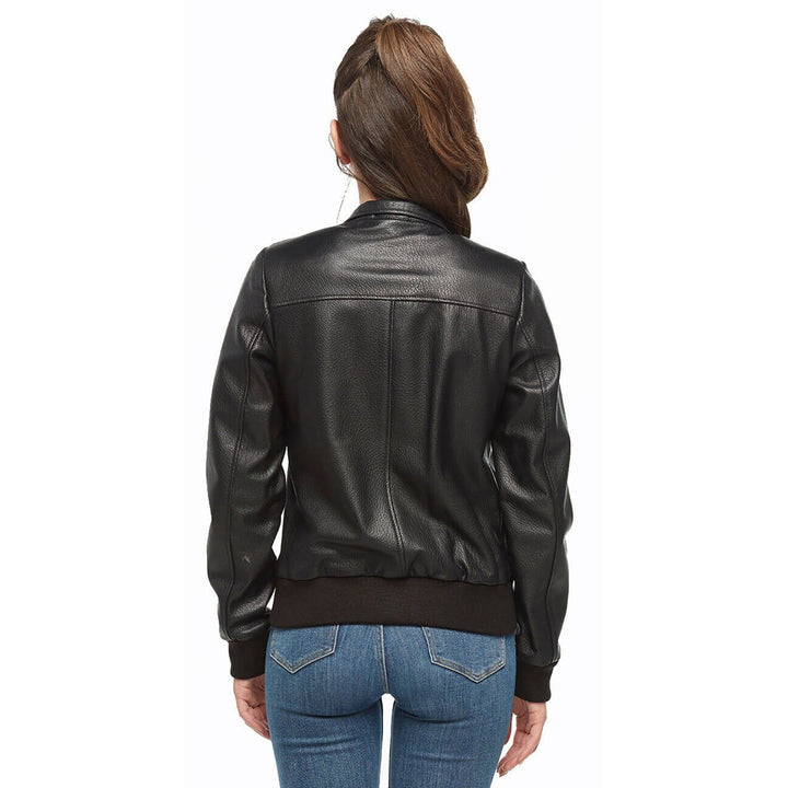 Women’s Leather Bomber Jacket in Black - Rare Leather