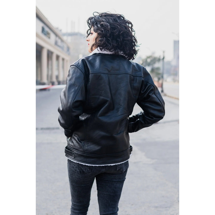 Women’s RAF B3 Aviator Shearling Sheepskin Trucker Jacket - Rare Leather