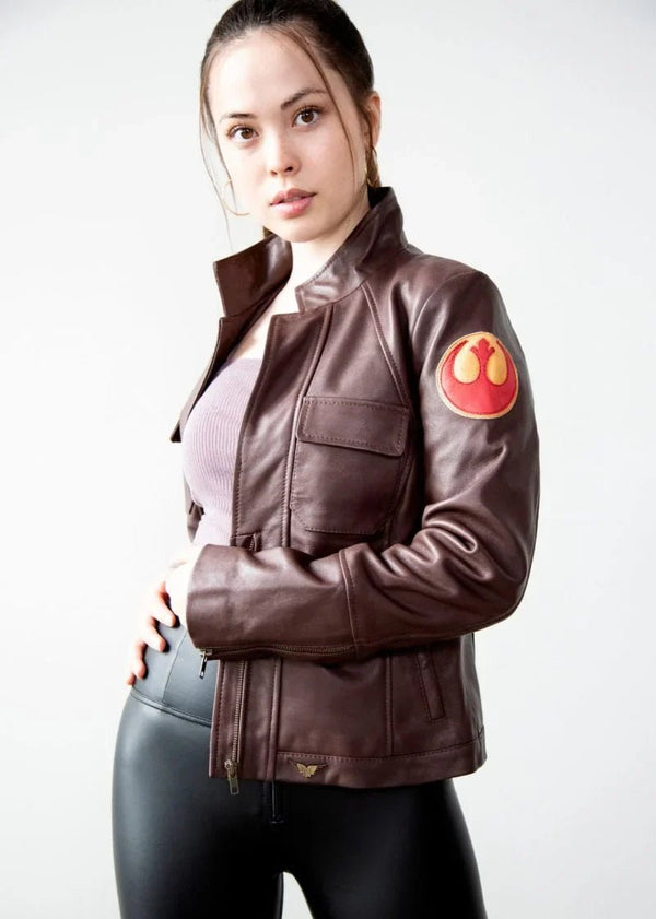 Womens Rebel Alliance Brown Leather Jacket - Rare Leather