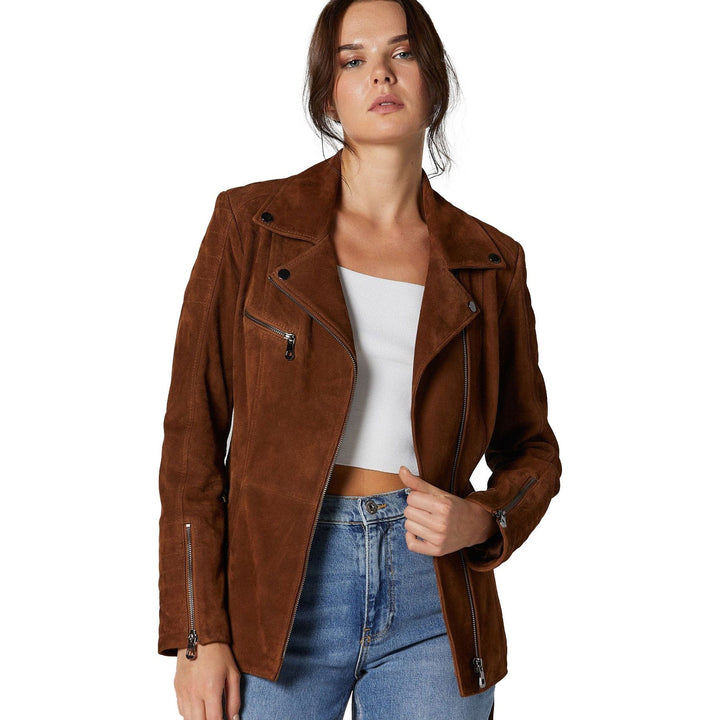 Women’s Suede Leather Belted Coat - Rare Leather