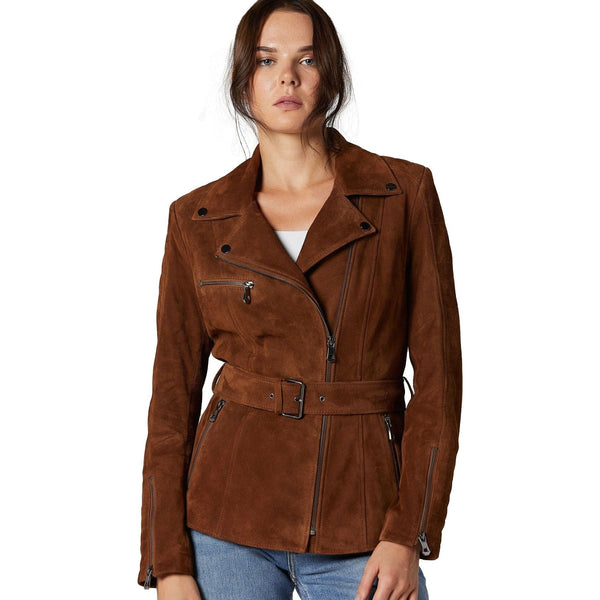Women’s Suede Leather Belted Coat - Rare Leather
