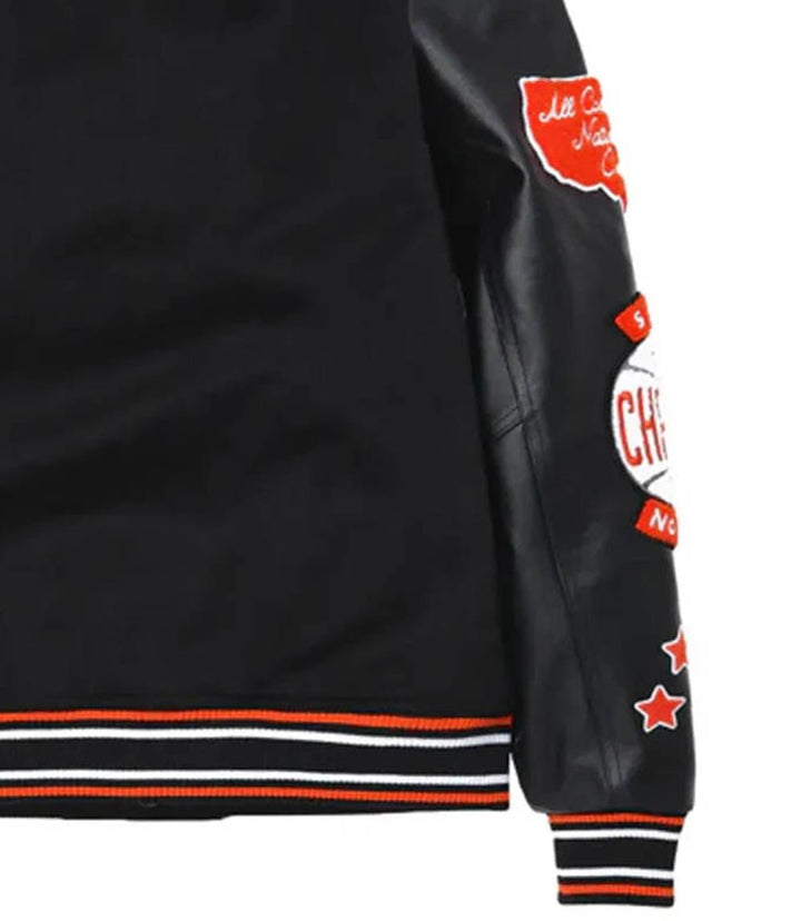 World Famous Black Varsity Jacket - Rare Leather Order Now !!
