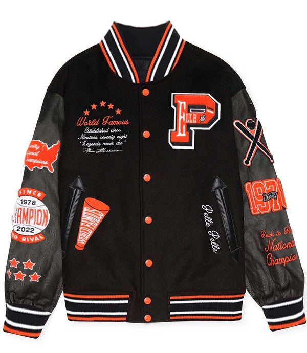 World Famous Black Varsity Jacket - Rare Leather Order Now !!