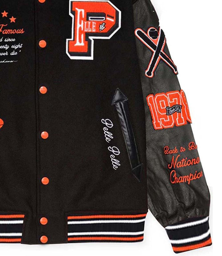 World Famous Black Varsity Jacket - Rare Leather Order Now !!