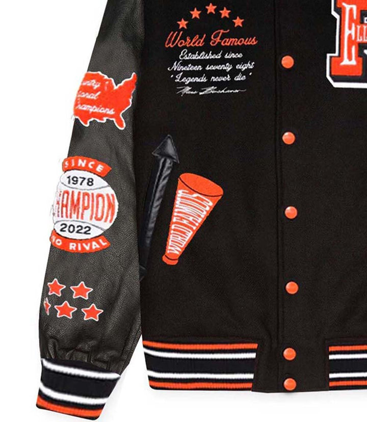 World Famous Black Varsity Jacket - Rare Leather Order Now !!