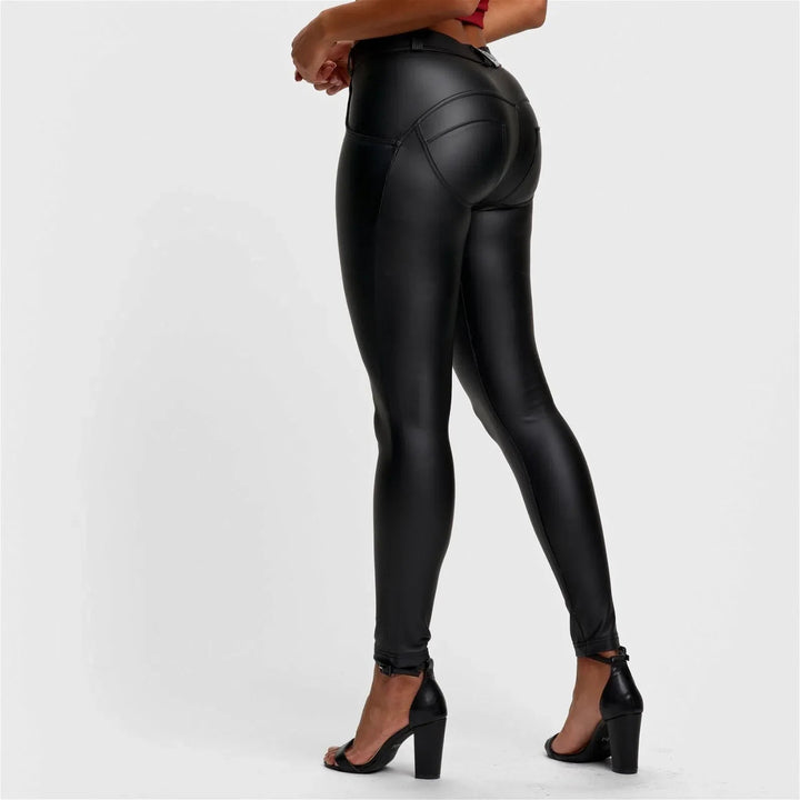 WRUP Faux Leather - Mid Rise - Full Length - Black - Rare Leather