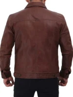 Fernando Men's Brown Leather Trucker Jacket Rare-Leather