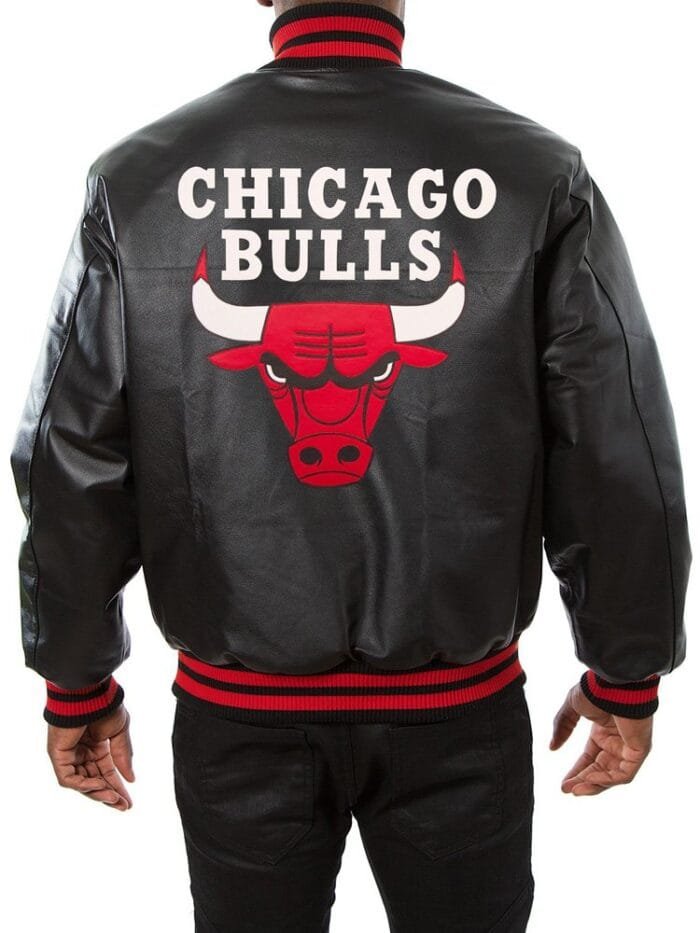 Chicago Bulls Black Leather Jacket Rare-Leather