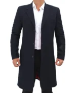 Doctor Dark Blue Notch Lapel Mens Long Coat Elevate your professional style with this refined mens long coat featuring a classic notch lapel for a timeless and sophisti 5