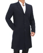 Doctor Dark Blue Notch Lapel Men's Long Coat