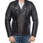 George Barnett Black Men's Leather Biker Jacket