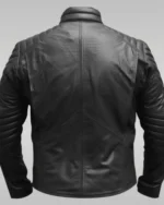 MensBlackSupermanLeatherJacketBack