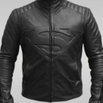 Mens Black Superman Leather Jacket