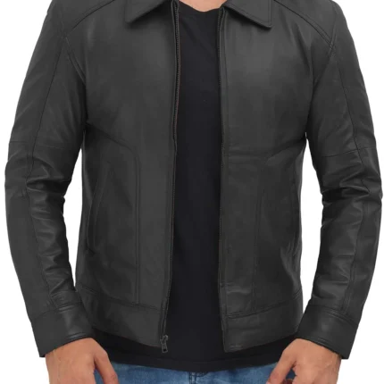 Thomas Black Cognac Vintage Leather Jacket